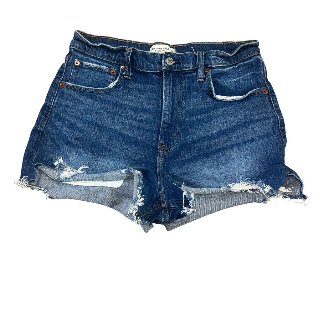 Abercrombie & Fitch High Rise Cut Off Denim Shorts Women’s 8 Casual Western Fray